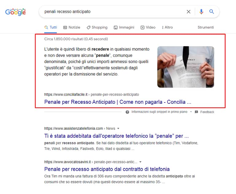 primo posto google